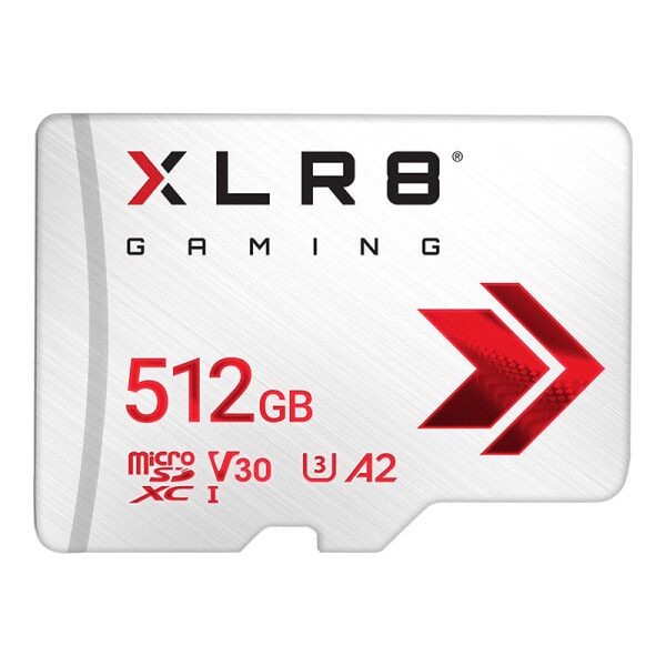 PNY XLR8 microSDXC Gaming Class 10 U3 V30 512GB - Extended Capacity SD (MicroSDHC)