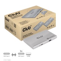 Club 3D Certified Thunderbolt™4 Tragbarer 5-in-1-Hub mit Smart Power - Andocken - Thunderbolt 4 - Silber - OS Support: Windows10™ or above version supported Thunderbolt™ 4 host MacOS™ 11 or above... - Gleichstrom - 10 W