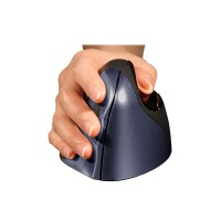 Bakker Evoluent4 Mouse Wireless (Right Hand) - rechts - Vertikale Ausführung - Laser - RF Wireless - 2600 DPI - Schwarz - Blau