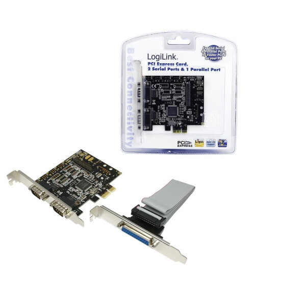 LogiLink PC0033 - PCIe - Parallel - Seriell - RS-232 - PC - NetMOS - Windows 2000 Professional - Windows 7 Home Premium - Windows 7 Professional - Windows 7 Ultimate,...