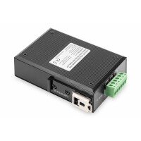 DIGITUS 10/100/1000Base-TX (PoE) to 1000Base-FX Industrial Media Converter, 1000 Mbit/s, 1