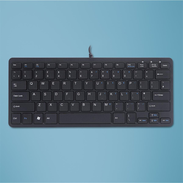 R-Go Compact R-Go Tastatur - QWERTY (UK) - schwarz - kabelgebunden - Mini - Kabelgebunden - USB - QWERTY - Schwarz