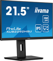 Iiyama ProLite 21.5" (54.6 cm) Monitor mit IPS-Panel-Technologie - 100Hz Bildwiederholfrequenz und einem höhenverstellbarem Standfuß - 55,9 cm (22") - 1920 x 1080 Pixel - Full HD - LED - 0,4 ms - Schwarz