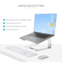 StarTech.com Schreibtisch Laptophalter - Laptophalterung/Laptop ablage/erhöhung bis 5kg Tragkraft - Notebook Ablage/Laptop Riser für Macbook Air/Pro - Dell XPS - Lenovo - Aluminium - Laptop-Ständer - Silber - Aluminium - 43,2 cm (17") - 5 kg - 223 mm