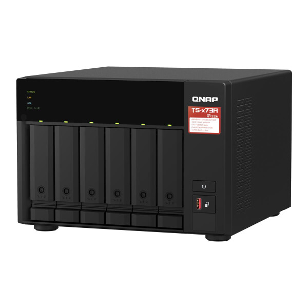 QNAP TS-673A-SW5T 6 bay 2.2 GHZ 4C/8T AMD 8GB DDR4 2 x 2.5GbE