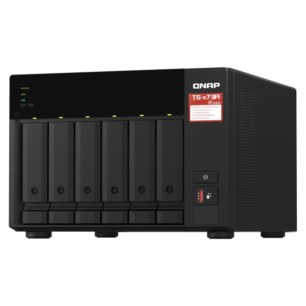 QNAP TS-673A-SW5T 6 bay 2.2 GHZ 4C/8T AMD 8GB DDR4 2 x 2.5GbE