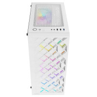 AZZA Spectra - Midi Tower - PC - Weiß - ATX - ITX - micro ATX - Gummi - Stahl - Gehärtetes Glas - Blau - Grün - Rot