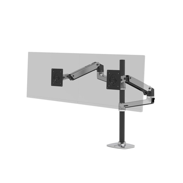 Ergotron LX Series LX Dual Stacking Arm Tall Pole - Klemme - 20 kg - 101,6 cm (40 Zoll) - 100 x 100 mm - Höhenverstellung - Aluminium