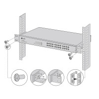 TP-LINK 13 Inch Switch Rack Mount Kit - Montageset - Schwarz - Metall - OC300 - TL-R480T+ - TL-SF1016DS - TL-SF1024D - TL-SG1008 - TL-SG1008MP - TL-SG1016D - TL-SG1016DE,...