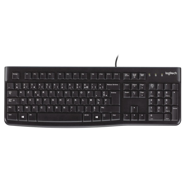 Logitech Keyboard K120 for Business - Volle Größe (100%) - Kabelgebunden - USB - AZERTY - Schwarz