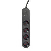 Gembird Smart power strip with USB charger 4 French...