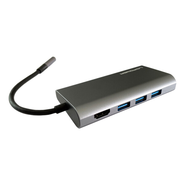 LC-Power LC-HUB-C-MULTI-5 - Kabelgebunden - USB 3.2 Gen 1 (3.1 Gen 1) Type-C - 100 W - 10,100,1000 Mbit/s - Anthrazit - Schwarz - MicroSD (TransFlash) - SD
