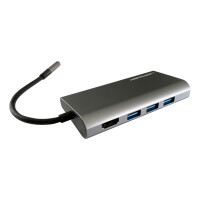 LC-Power LC-HUB-C-MULTI-5 - Kabelgebunden - USB 3.2 Gen 1 (3.1 Gen 1) Type-C - 100 W - 10,100,1000 Mbit/s - Anthrazit - Schwarz - MicroSD (TransFlash) - SD