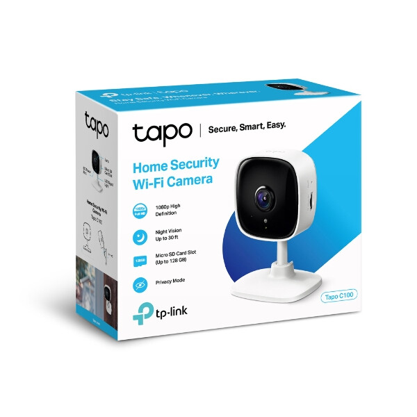 TP-LINK Tapo C100 - IP-Sicherheitskamera - Indoor - Kabellos - 2400 MHz - CE - FCC - NCC - BSMI - NTRA - JRF - JPA - VCCI - IC - RoHS - KC - CB - Weiß