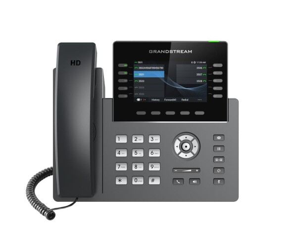 Grandstream GRP2615 - IP-Telefon - Schwarz - Grau - Kabelgebundenes Mobilteil - Tisch/Wand - Im Band - SIP-Info - 10 Zeilen