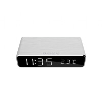 Gembird DAC-WPC-01 - Digitaler Wecker - Rechteck - Schwarz - Aluminium - 12/24 h - iPhone X/XS/XR - iPhone 8 - Galaxy S8/S7/S6