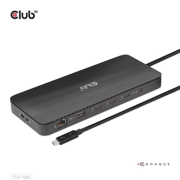 Club 3D Thunderbolt™ 4 Zertifizierte 11-in-1-Docking-Station - Andocken - Thunderbolt 4 - 140 W - 1000 Mbit/s - Schwarz - SD