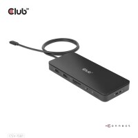 Club 3D Thunderbolt™ 4 Zertifizierte 11-in-1-Docking-Station - Andocken - Thunderbolt 4 - 140 W - 1000 Mbit/s - Schwarz - SD