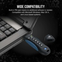 Corsair Padlock - 256 GB - USB Typ-A - 3.2 Gen 1 (3.1 Gen 1) - andere - Schwarz - Blau