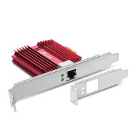 TP-LINK 10 Gigabit PCI Express Netzwerk Adapter - Eingebaut - Kabelgebunden - PCI Express - Ethernet - 10000 Mbit/s - Rot