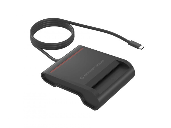 Conceptronic SCR01BC USB-C Smart-ID Kartenleser - USB Typ-C - 0,9 m - Schwarz - 58 g