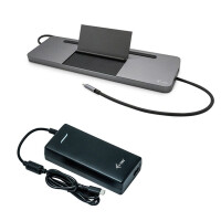 i-tec Metal USB-C Ergonomic 4K 3x Display Docking Station with Power Delivery 85 W + Universal Charger 112 W - Kabelgebunden - USB 3.2 Gen 1 (3.1 Gen 1) Type-C - 85 W - 3,5 mm - 10,100,1000 Mbit/s - Grau