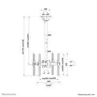 Neomounts by Newstar Select Monitor-Deckenhalterung - 45 kg - 81,3 cm (32 Zoll) - 152,4 cm (60 Zoll) - 200 x 200 mm - 400 x 400 mm - 560 - 940 mm