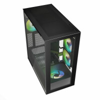 Sharkoon Gehäuse Rebel C60 RGB ATX 2xGlas schwarz - Midi/Minitower - ATX