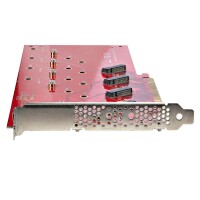 StarTech.com QUAD-M2-PCIE-CARD-B - PCIe - M.2 - PCIe 4.0 - Rot - 4353192 h - 7,8 Gbit/s