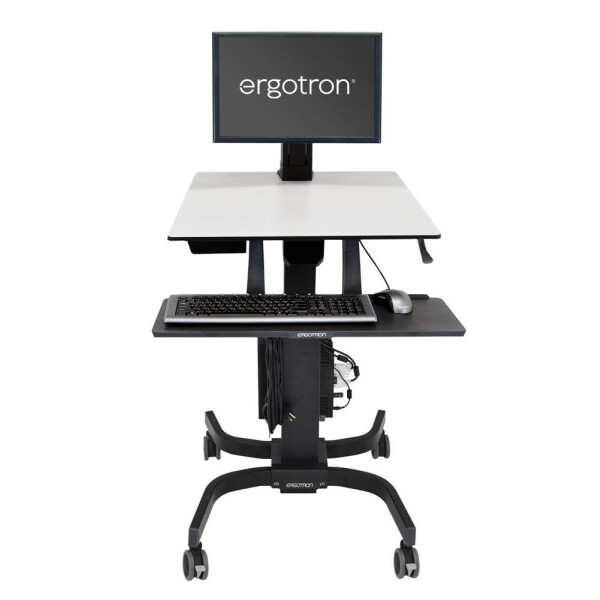 Ergotron WorkFit-C - Single LD Sit-Stand Workstation - Multimedia-Wagen - Schwarz - Grau - 7,3 kg - 61 cm (24 Zoll) - 75 x 75,100 x 100 mm - 360°