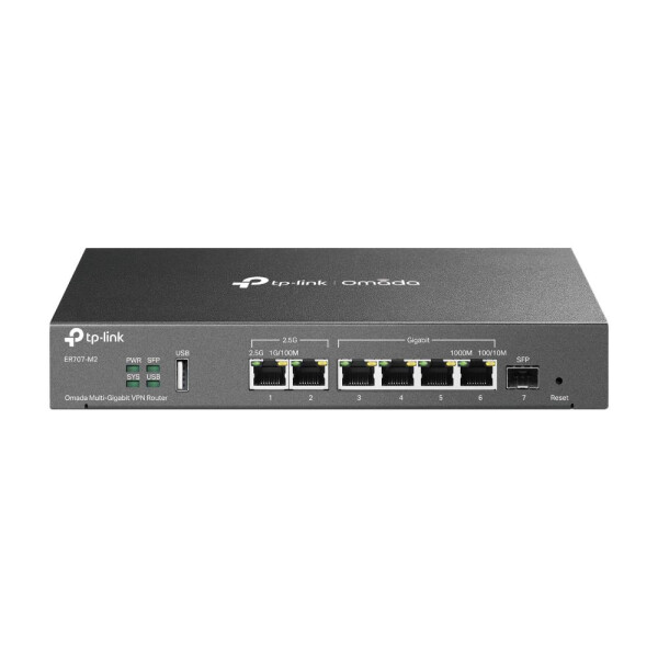 TP-LINK ER707-M2 - Ethernet-WAN - 2.5 Gigabit Ethernet - Schnelles Ethernet - Gigabit Ethernet - Schwarz