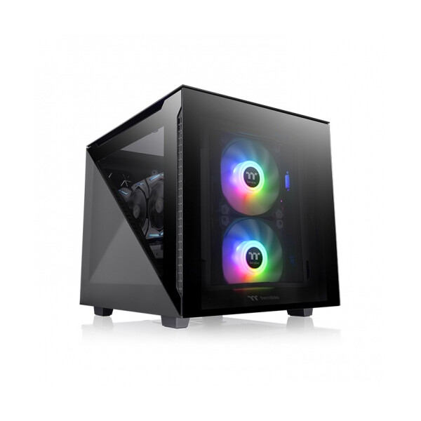 Thermaltake Divider 200 TG - Micro Tower - PC - Schwarz - micro ATX - Mini-ITX - SPCC - 18,5 cm