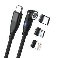 RealPower Magnetic cable 100 Watt 1m black mit Adaptern