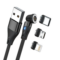 RealPower Magnetic cable 2m schwarz mit Adaptern