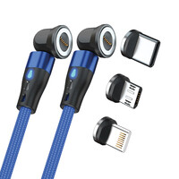 RealPower Magnetic cable 1m 2x magnetisch blau mit Adaptern