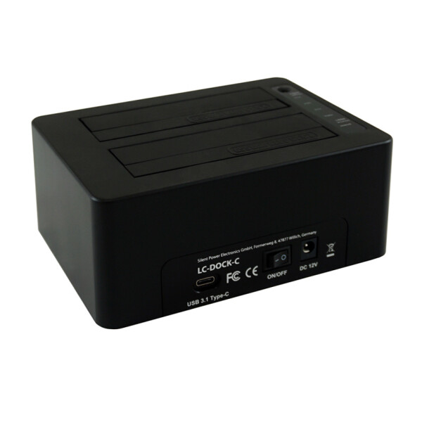 LC-Power LC-DOCK-C - HDD - SSD - Serial ATA III - 2.5,3.5 Zoll - USB 3.2 Gen 2 (3.1 Gen 2) Type-C - 10 Gbit/s - Schwarz