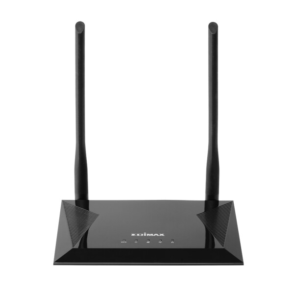 Edimax N300 - Wi-Fi 4 (802.11n) - Einzelband (2,4GHz) - Eingebauter Ethernet-Anschluss - Schwarz - Tabletop-Router