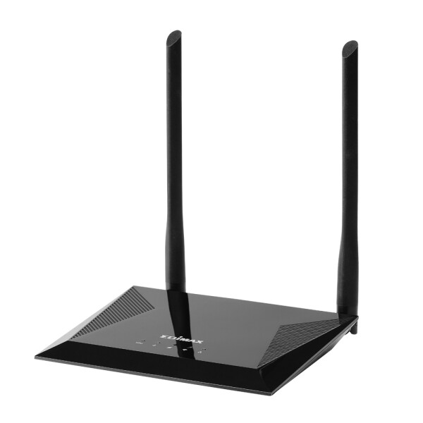 Edimax N300 - Wi-Fi 4 (802.11n) - Einzelband (2,4GHz) - Eingebauter Ethernet-Anschluss - Schwarz - Tabletop-Router