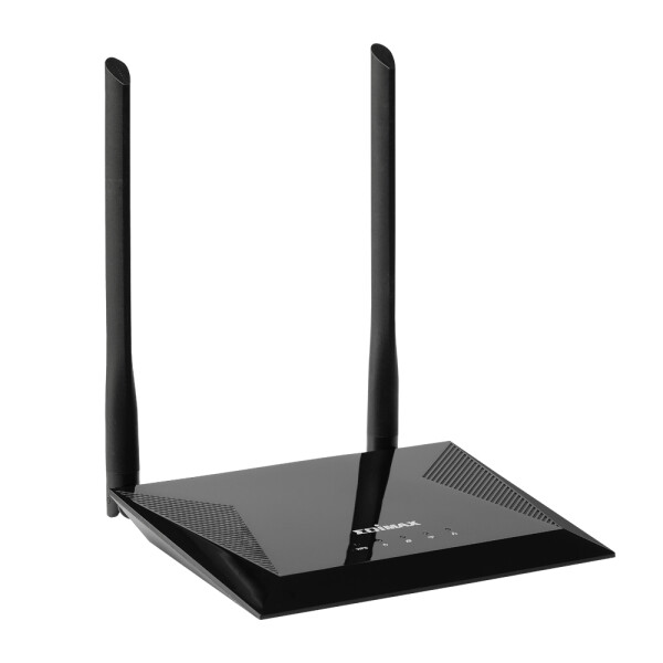 Edimax N300 - Wi-Fi 4 (802.11n) - Einzelband (2,4GHz) - Eingebauter Ethernet-Anschluss - Schwarz - Tabletop-Router