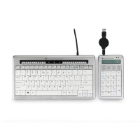 Bakker S-board 840 Numeric Keyboard - USB - PC - 1,2 m - Hellgrau - Weiß