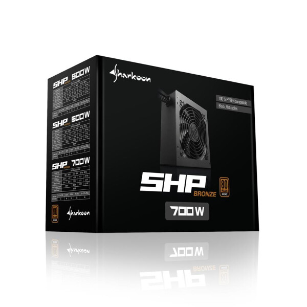 Sharkoon SHP Bronze - 700 W - 100 - 240 V - 47 - 63 Hz - 12/6 A - Aktiv - 130 W