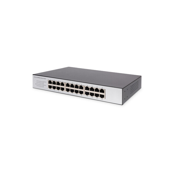 DIGITUS 24-Port Fast Ethernet Switch, 19 Zoll, Unmanaged