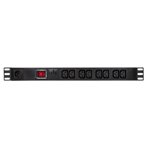 LogiLink PDU8A02 - Standard - 1U - Aluminium - Schwarz - 8 AC-Ausgänge - C13-Koppler