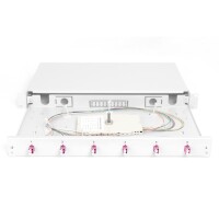 DIGITUS LWL Spleißbox, 1HE, bestückt, 6x LC DX, OM4