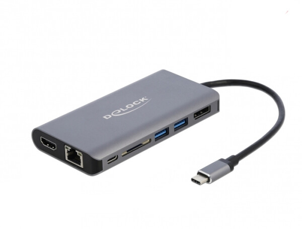 Delock 87683 - Kabelgebunden - USB 3.2 Gen 1 (3.1 Gen 1) Type-C - 10,100,1000 Mbit/s - Grau - SD - SDHC - SDXC - 4K Ultra HD
