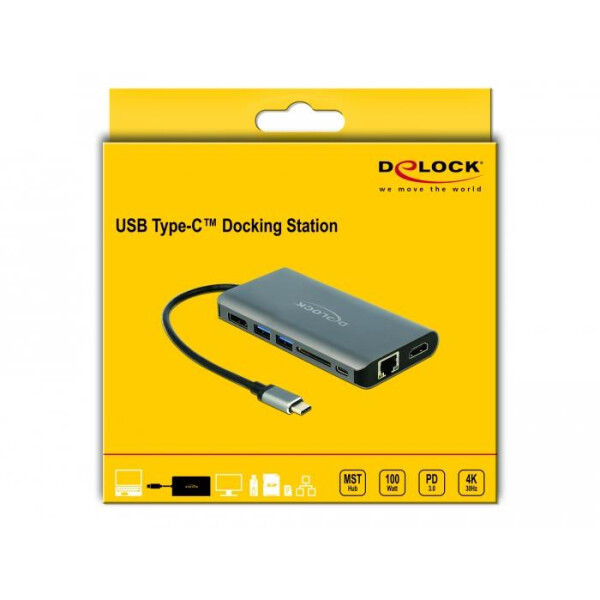 Delock 87683 - Kabelgebunden - USB 3.2 Gen 1 (3.1 Gen 1) Type-C - 10,100,1000 Mbit/s - Grau - SD - SDHC - SDXC - 4K Ultra HD