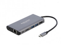 Delock 87683 - Kabelgebunden - USB 3.2 Gen 1 (3.1 Gen 1) Type-C - 10,100,1000 Mbit/s - Grau - SD - SDHC - SDXC - 4K Ultra HD