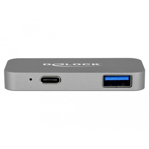 Delock mini Dockingstation für macbook mit 5K - Kabelgebunden - Thunderbolt 3 - Grau - 5120 x 2880 Pixel - Metall - 65 mm