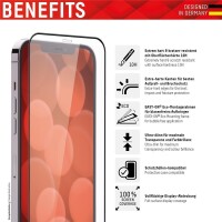 E.V.I. Displex Full Cover Panzerglas (10H) für Apple iPhone XR/11, Eco-Montagerahmen, voll