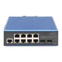 DIGITUS Industrieller 8+2-Port L2 managed Gigabit Ethernet Switch